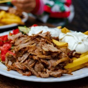 Roasted beef kebab